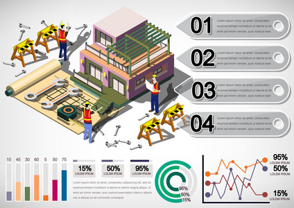 信息图形的房子结构概念的插图图片