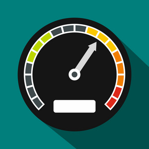 在平面样式的车速表图标照片