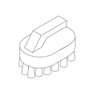 清洁刷图标，等距 3d 风格
