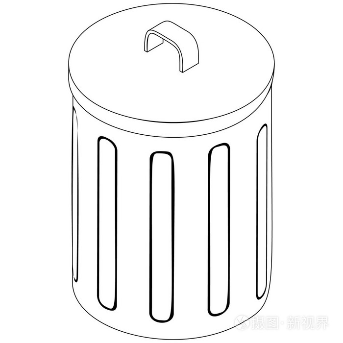 废纸篓 bin 图标,等距 3d 风格插画-正版商用图片1nrwlq-摄图新视界