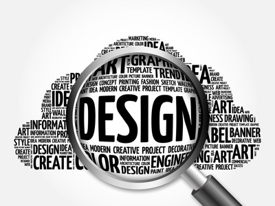 设计文字云用放大镜照片