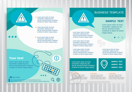 警告。注意警告标志矢量宣传册