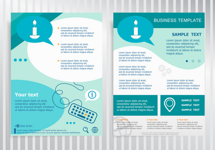 在矢量宣传册上蜡烛符号