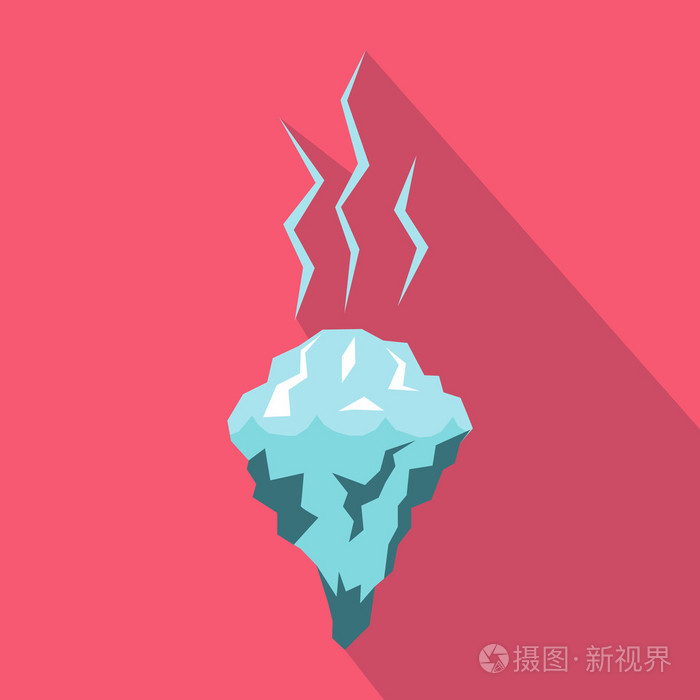 冰川融化平面样式的图标插画-正版商用图片1ns0q2-摄图新视界