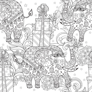 手绘制的轮廓马戏团大象涂鸦