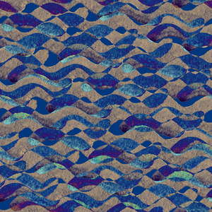抽象水彩画蓝色波浪模式