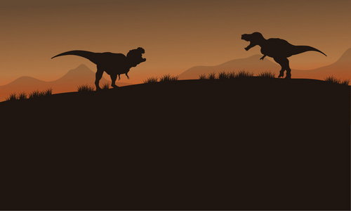 风景霸王龙的剪影照片