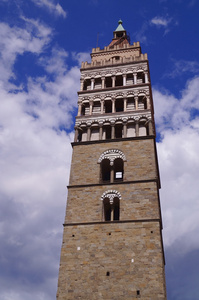 皮斯托亚 圣芝诺大教堂的钟塔意大利