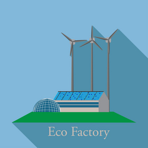 绿色能源, 城市景观, 生态.平面设计矢量概念图照片