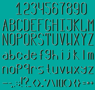 字体。组的字母 数字和标点符号
