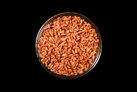 全麦水稻原始的红色水稻种子照片