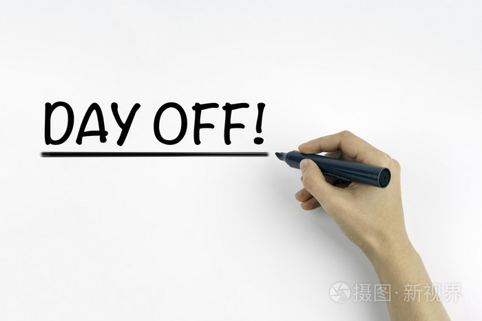 手与书写标记 : 休息日