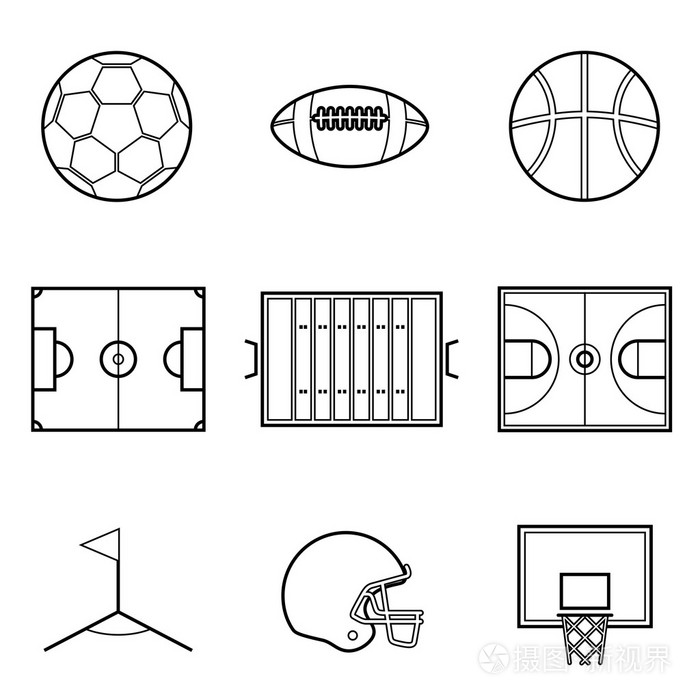 足球足球和篮子球线图设置