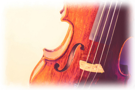 数字油画的旧小提琴