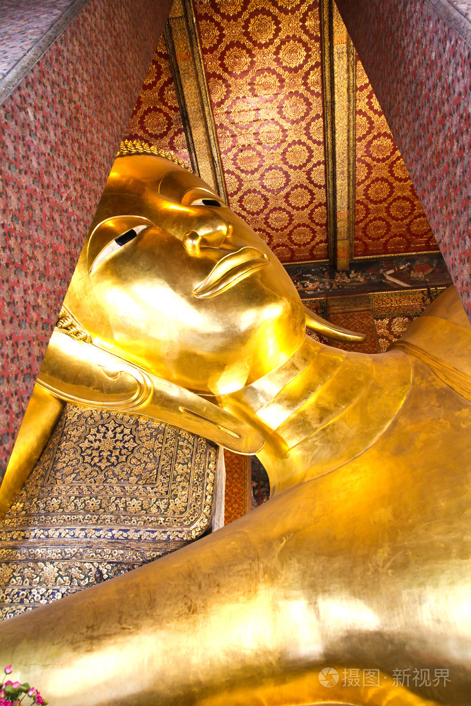 卧金佛像佛寺曼谷泰国