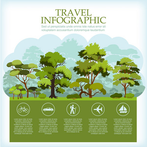 与森林景观的旅游数据图表