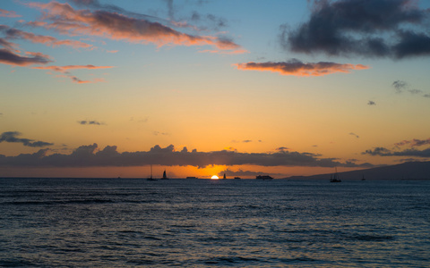 太平洋夏威夷的落日图片