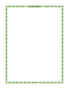 绿色装饰框架。 字母页格式。