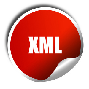 xml，3d 渲染，红色与白色文本标签