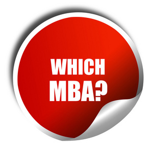 哪个 mba，3d 渲染，红色与白色文本标签