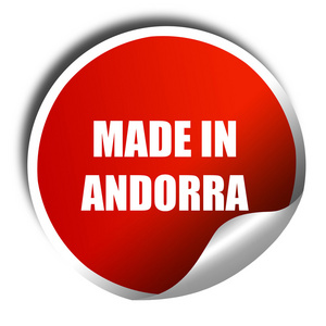 制作Andorra3D渲染红色贴纸，白色文本