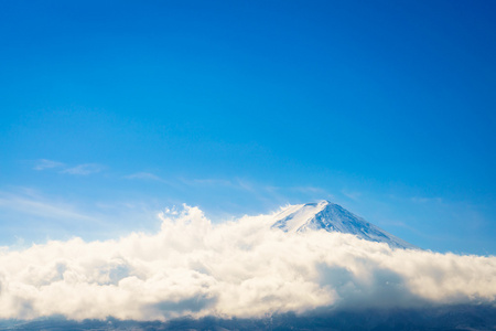 与蓝蓝的天空，日本富士山