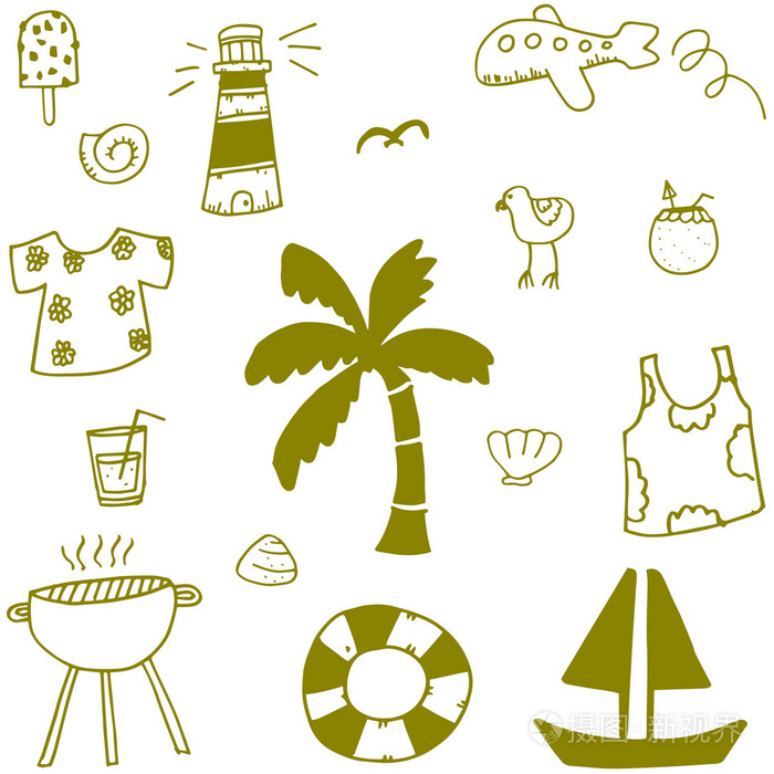 夏天与手绘涂鸦插画-正版商用图片1ntsvf-摄图新视界