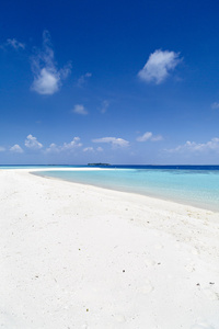 在马尔代夫沙嘴美丽的小岛沙滩