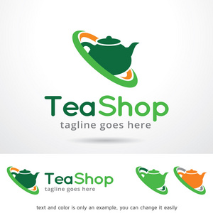 茶店 Logo 模板设计矢量