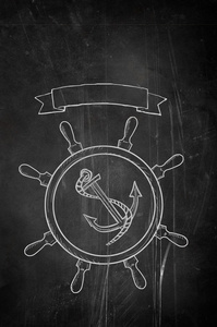 锚和掌舵徽标的图形化显示图片