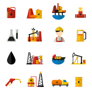 石油行业图标组平面