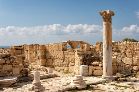 Kourion，在塞浦路斯的希腊古城废墟