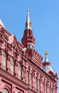 莫斯科。门面的历史博物馆的细节