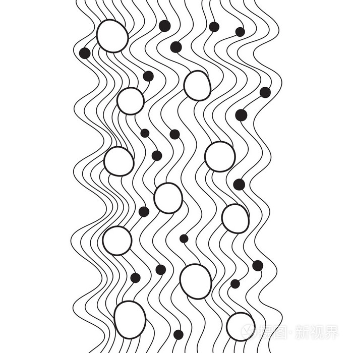 矢量手绘波和波尔卡圆点时髦纹理插画-正版商用图片1nub4x-摄图新视界
