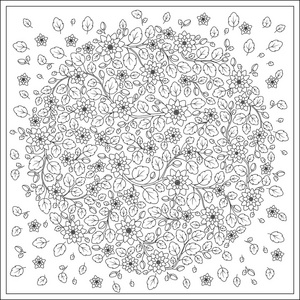 与老式的花草图案着色页