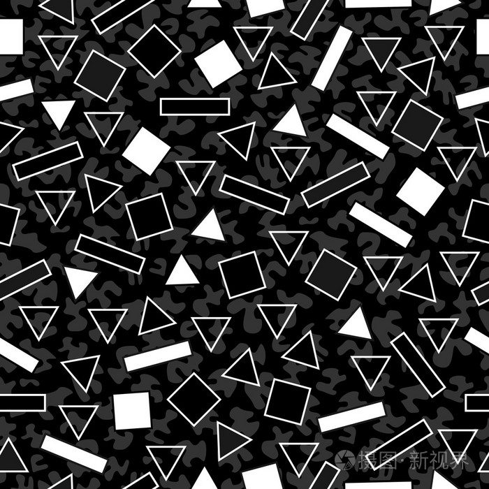 复古黑白图案,几何形状