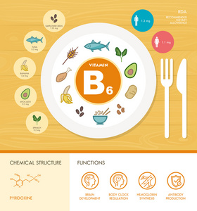 维生素营养信息图表