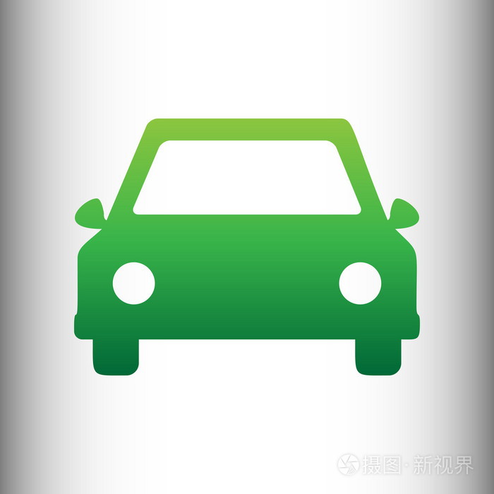 汽车的标志.绿色渐变图标