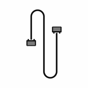 电缆电线的电脑图标，简单的样式