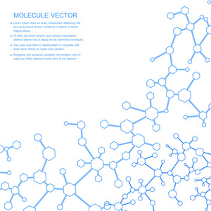 结构分子，Dna，原子 神经元的沟通。您的设计的科学概念。带点相互连接的直线。医疗 技术 化学 科学背景。矢量图