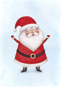 圣诞老人的水彩插图