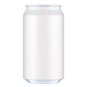 白色空白金属铝饮料罐。 插图