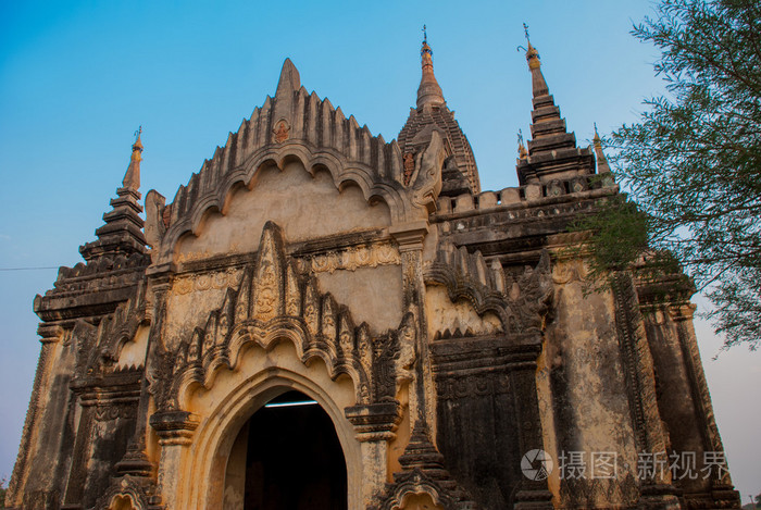 缅甸蒲甘的古寺庙。缅甸