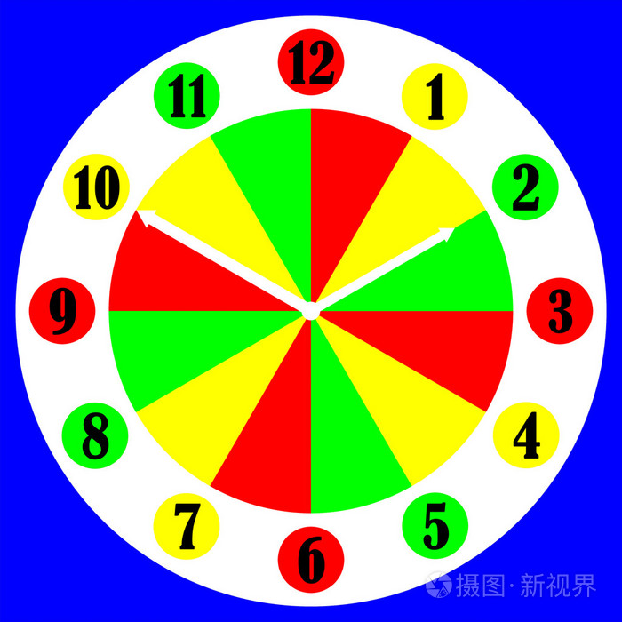 色彩缤纷的公子数值钟面