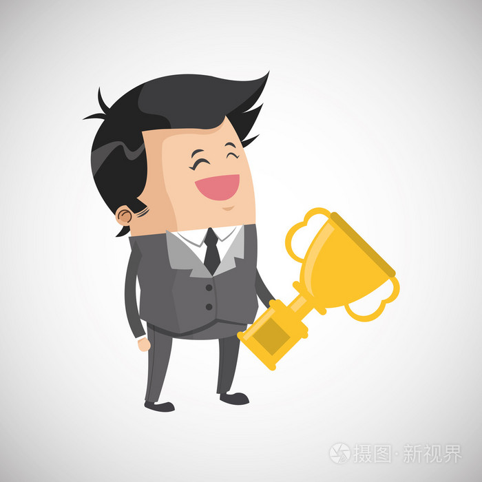 获胜者设计成功的概念平的插图