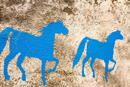 墙面彩绘马背景