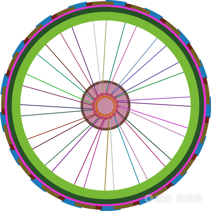 白色,矢量自行车轮子上孤立的自行车车轮