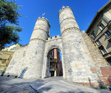 意大利热那亚中世纪的城门