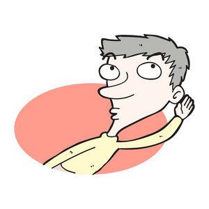 卡通漫画的人听到的东西照片