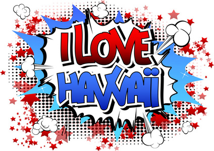 我爱夏威夷漫画书样式字